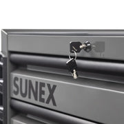 Barrel lock and key on the Sunex 8060XT