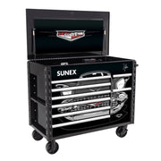 Sunex 8065PCBK57 Tony Squindo 57 Chevy Juicd Box power cart in black with lid open