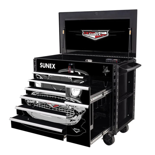 Sunex 8065PCBK57 power cart with 7 drawers extended