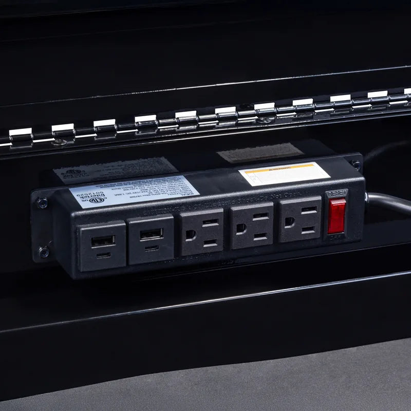 Integrated power strip with 110V outlets in the Sunex 8065PCBK57