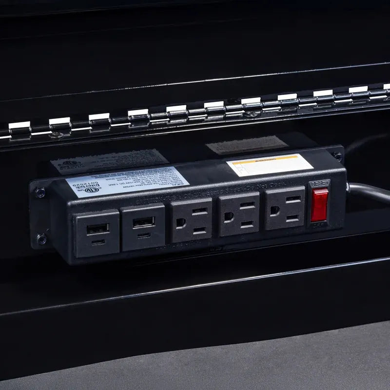 Integrated power strip with 110V and USB outlets