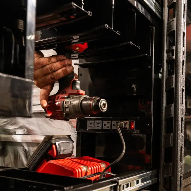 Cordless drill in the 8065PCBKUSA power tool drawer