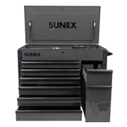 Sunex 8065PC gray cart with modular power tool drawer pulled out