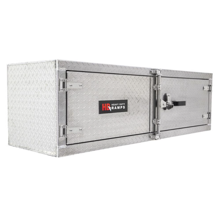 HD Ramps Lockable Diamond Plate Underbody Trailer Toolbox – 5' x 1.5' x 1.5'