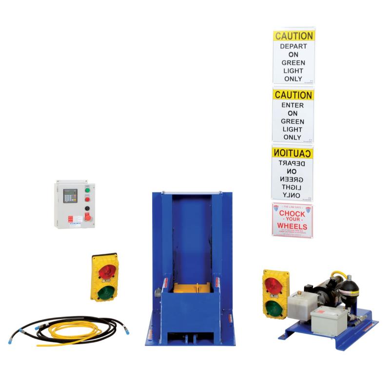 Vestil Trailer Lock System Steel Electric Hydraulic with Polypropylene LED Light Package Blue / Yellow