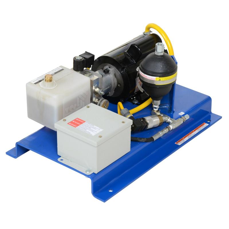 motor of the Vestil Trailer Lock System Steel Electric Hydraulic with Polypropylene Light Package Blue / Yellow