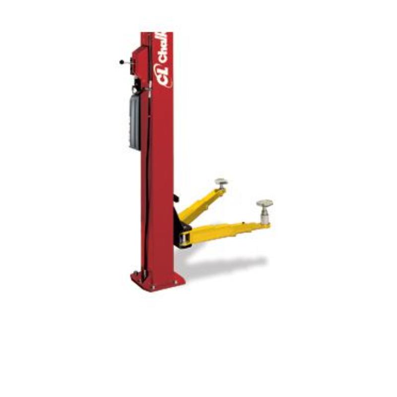 asymmetric lifting position of the Challenger Lifts VLE10 Versymmetric Two-Post Auto Lift