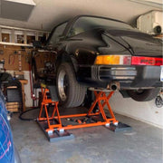 KATOOL X80 Mid-Rise Pneumatic Scissor Lift – 8000 lb Capacity Mobile Lift with Low Profile Design and CE Certification is in use
