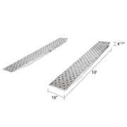 HD Ramps aluminum car ramp showing the exact dimensions of the 10-foot by 16-inch product.