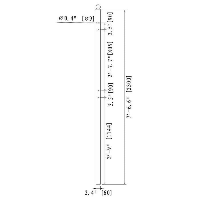 Aleko Post for Pedestrian Gate - 7.5 Ft x 2.4 x 2.4 Inch