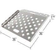 Guardian 36 inch by 36 inch aluminum curb ramp showing overall dimensions for proper fit and placement.
