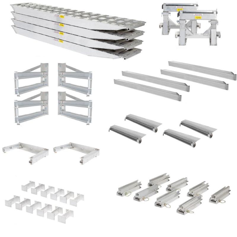 Bundle inclusions display the HD Ramps aluminum bunk ramp kit components laid out.
