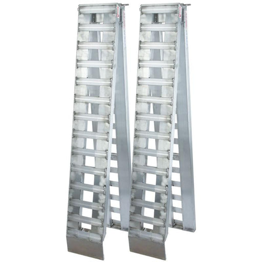 HD Ramps 12-foot aluminum smart car trailer ramps are shown in the compact folded position.