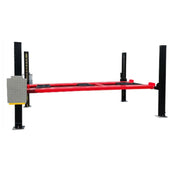 Four post storage lift from Katool showing the complete lift structure designed for professional vehicle storage and service.