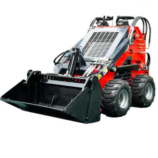 Mini skid steer track loader from KATOOL with 837 lb lift capacity powered by a RATO engine for compact jobsite use.
