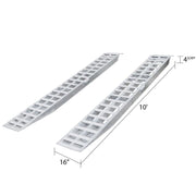 HD Ramps aluminum plate-end car trailer ramps clearly shown with measurement dimensions.