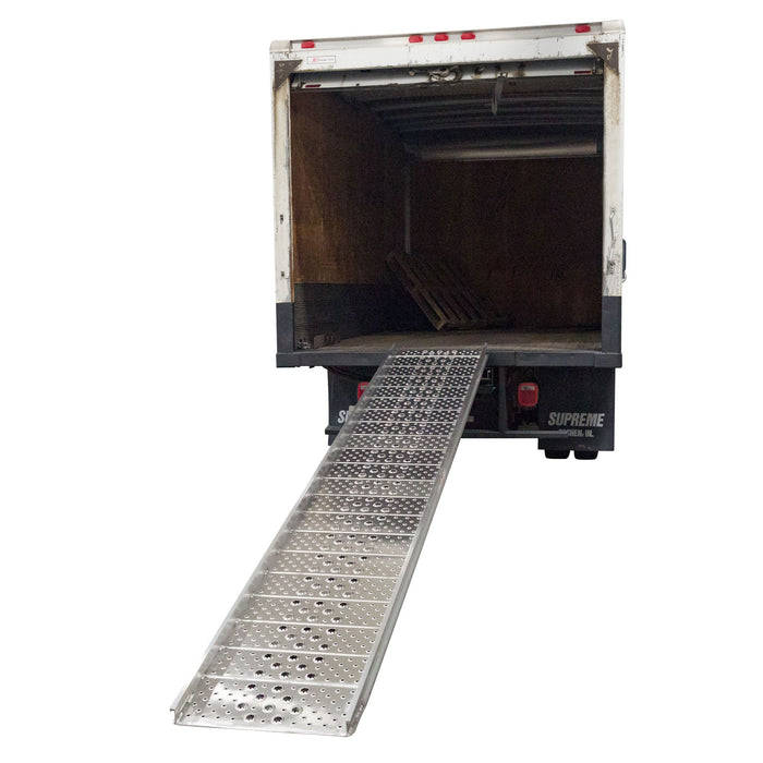 HD Ramps Aluminum Walk Ramp with Hook Ends - 10'L x 26"W, 1,750 lb capacity 01-26-120-04-WALK-P