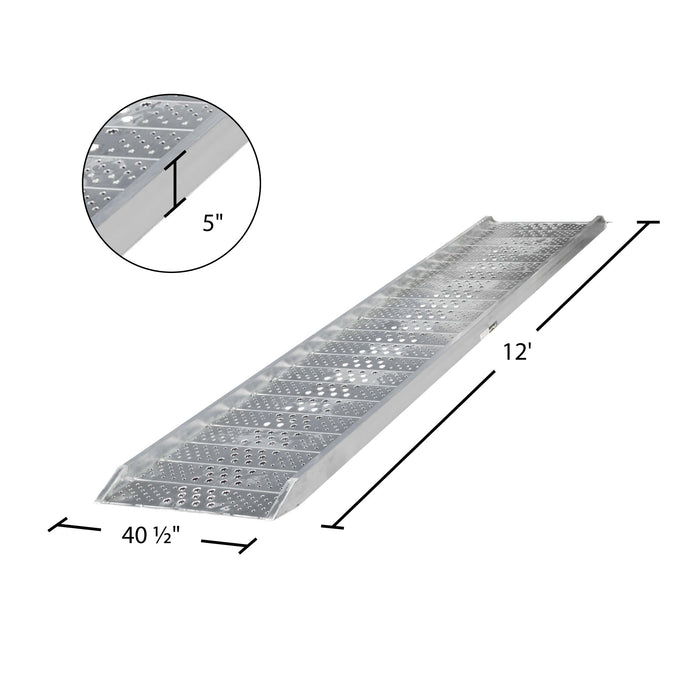 HD Ramps Aluminum Walk Ramp - 12'L x 40-1/2"W, 2,000 lb capacity 02-37-144-06-WALK-P