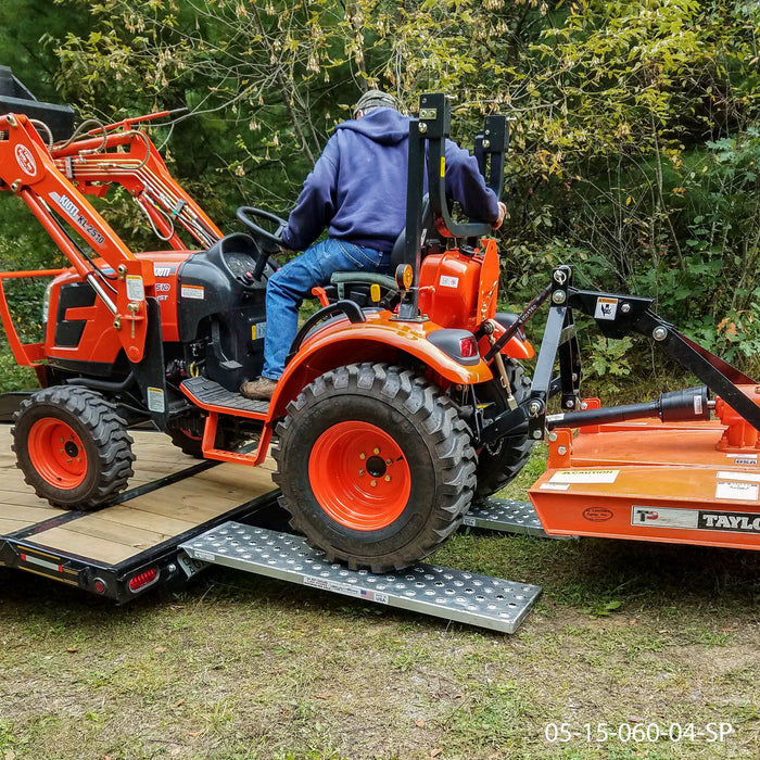 HD Ramps Car Trailer Ramp - 5'Lx15''W - Hook End - Punch Plate - Stub Foot - 5000 lbs Capacity