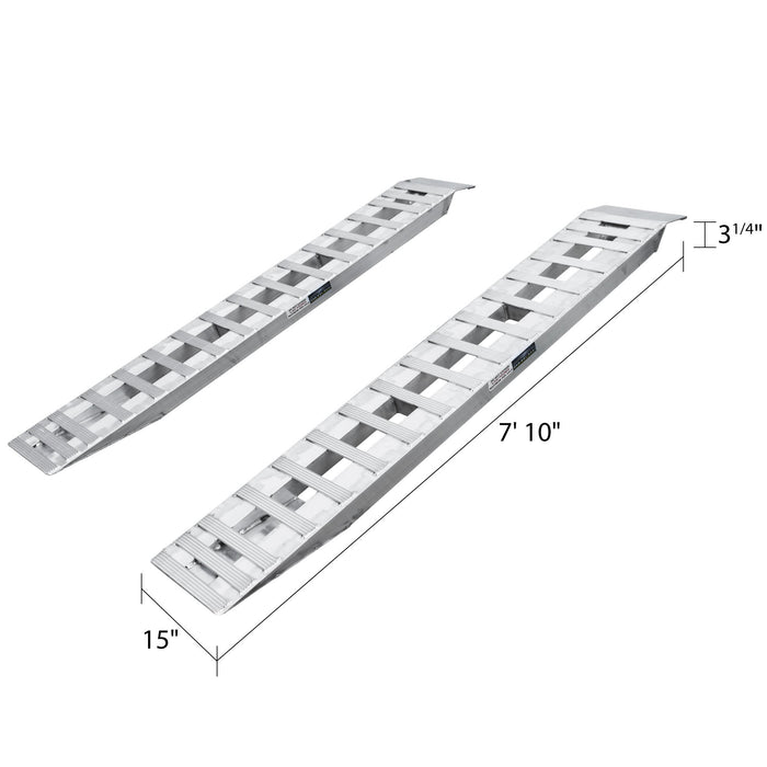 HD Ramps Car Trailer Ramp - 7' 10"Lx15''W - Plate End - Rung Plate - Knife Foot - 5000 lbs Capacity