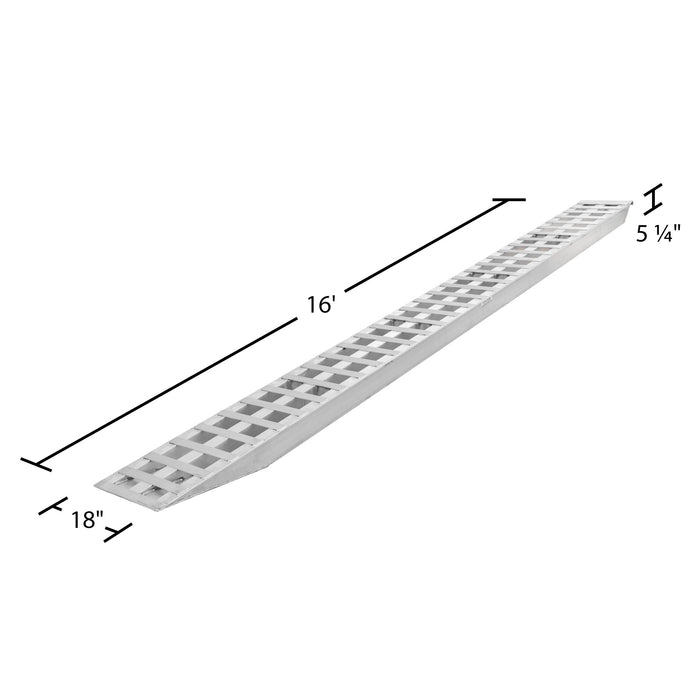 HD Ramps Car Trailer Ramp - 16'Lx18''W - Hook End - Rung Plate - Knife Foot - 5000 lbs Capacity