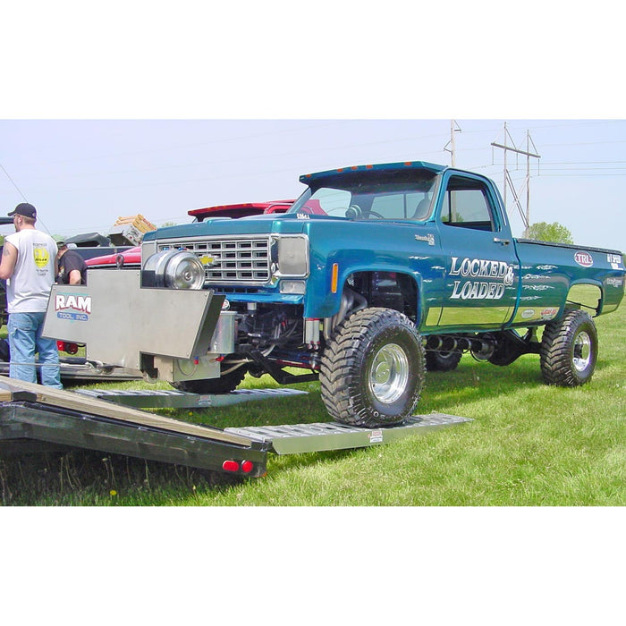 HD Ramps Car Trailer Ramp - 14'Lx16''W - Pin-on End - Rung Plate - Knife Foot - 8000 lbs Capacity