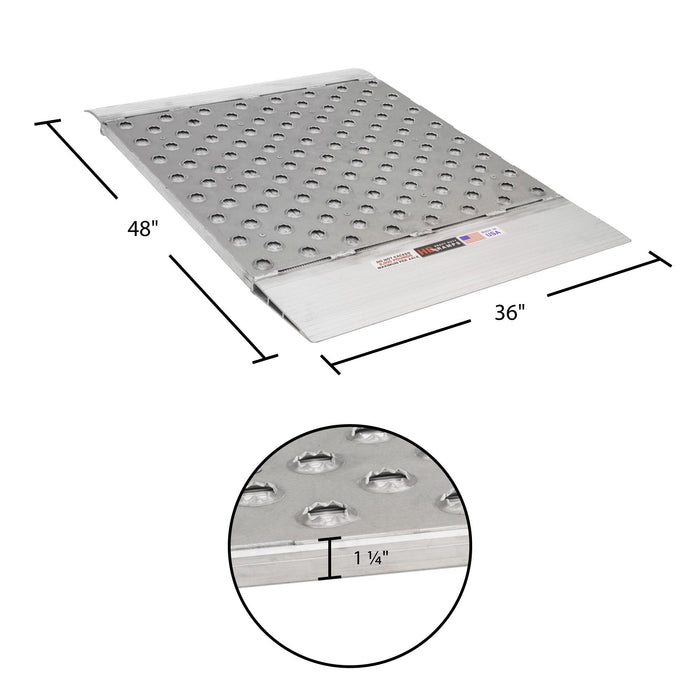 HD Ramps 48" x 36" Punch Plate, 8,000 lbs per axle, 6" load height 08-36-048-06-TS4