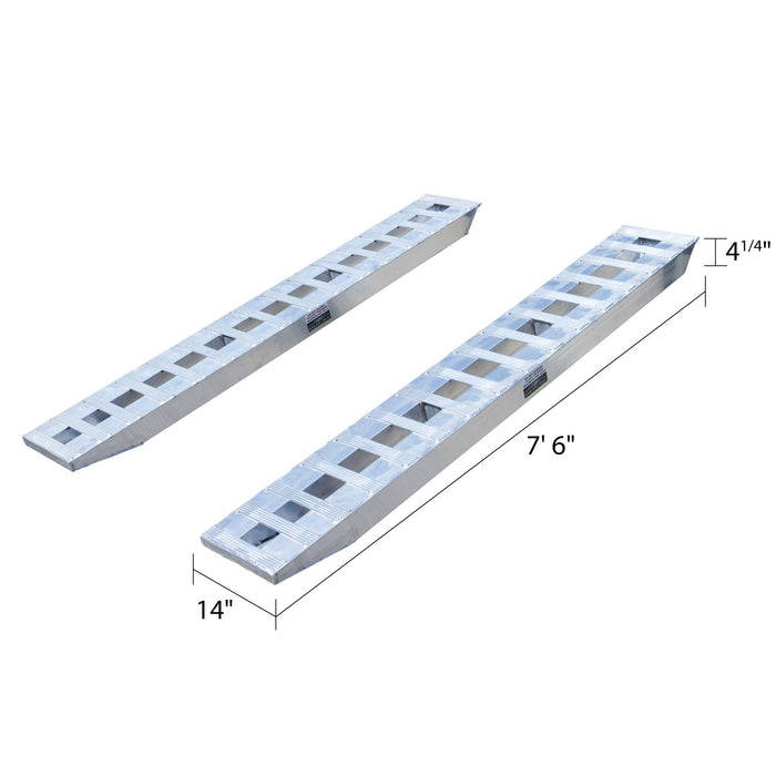 HD Ramps Car Trailer Ramp - 7' 6"Lx14''W - Pin-on End - Rung Plate - Stub Foot - 10000 lbs Capacity