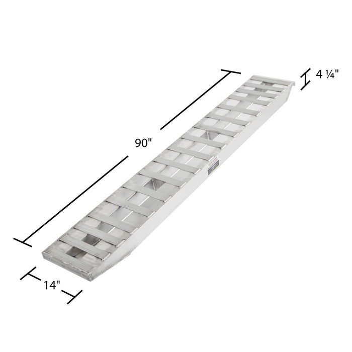 HD Ramps Car Trailer Ramp - 7' 6"Lx14''W - Hook End - Rung Plate - Stub Foot - 10000 lbs Capacity