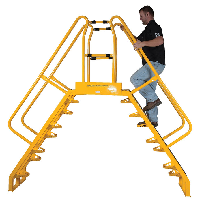 Vestil Steel Alternating Step Cross-Over Ladder 16 Steps COLA-5-56-20-Vestil-Access Division