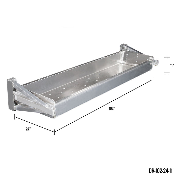 HD Ramps Aluminum Dunnage Rack for Step Deck Trailers 102"L x 24"W x 11"H, 1,000 lb capacity DR-102-24-11