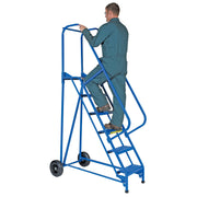 Vestil Steel Roll-A-Fold Ladder 6 Steps LAD-RAF-6-P-Vestil-Access Division