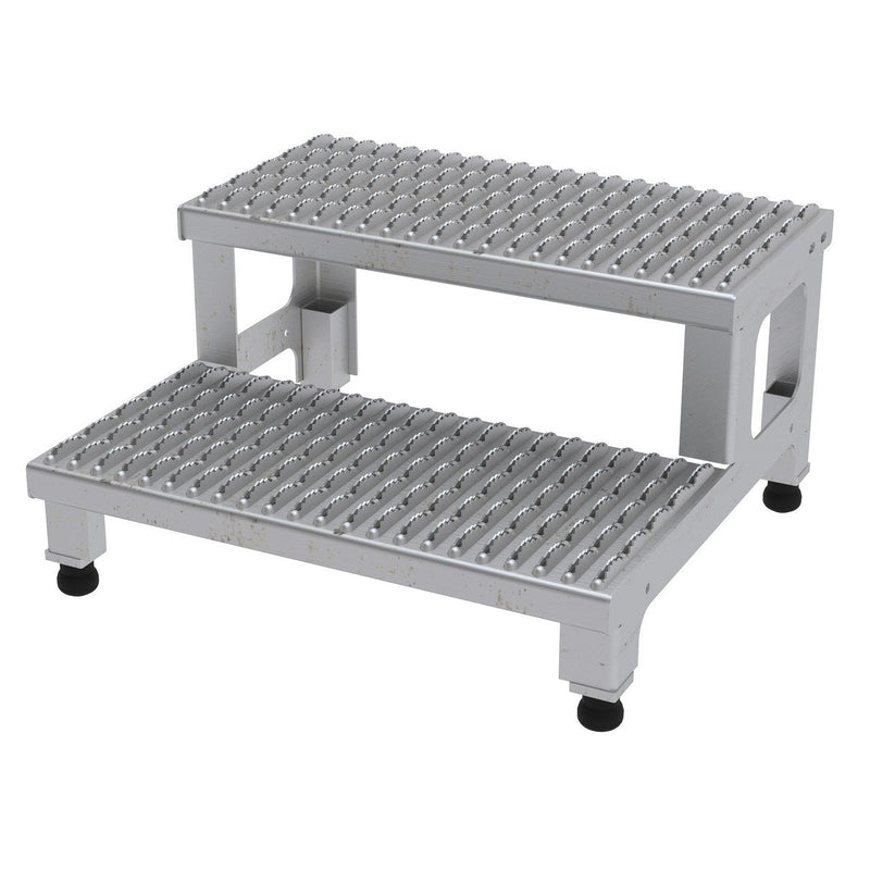 Vestil Stainless Steel Adjustable Step Mate Stand 2 Step ASP-24-SS-Vestil-Access Division