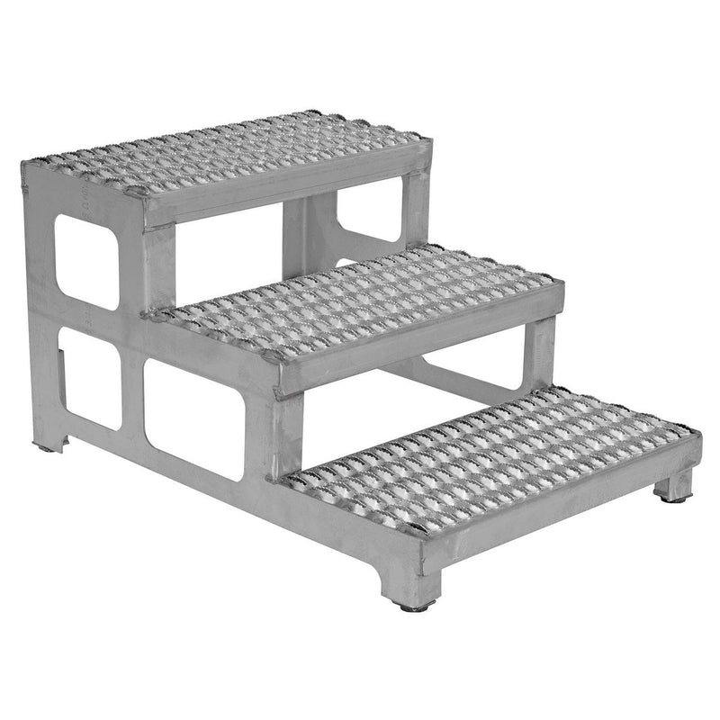 Vestil Stainless Steel Adjustable Step Mate Stand 3 Step ASP-24-3-SS-Vestil-Access Division