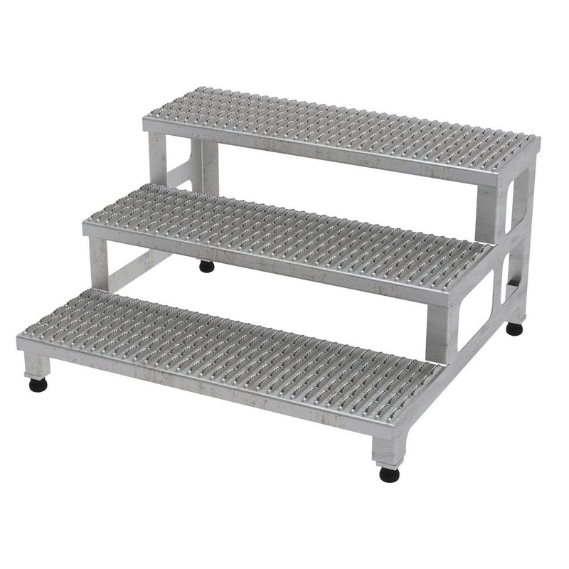 Vestil Stainless Steel Adjustable Step Mate Stand 3 Step ASP-36-3-SS-Vestil-Access Division