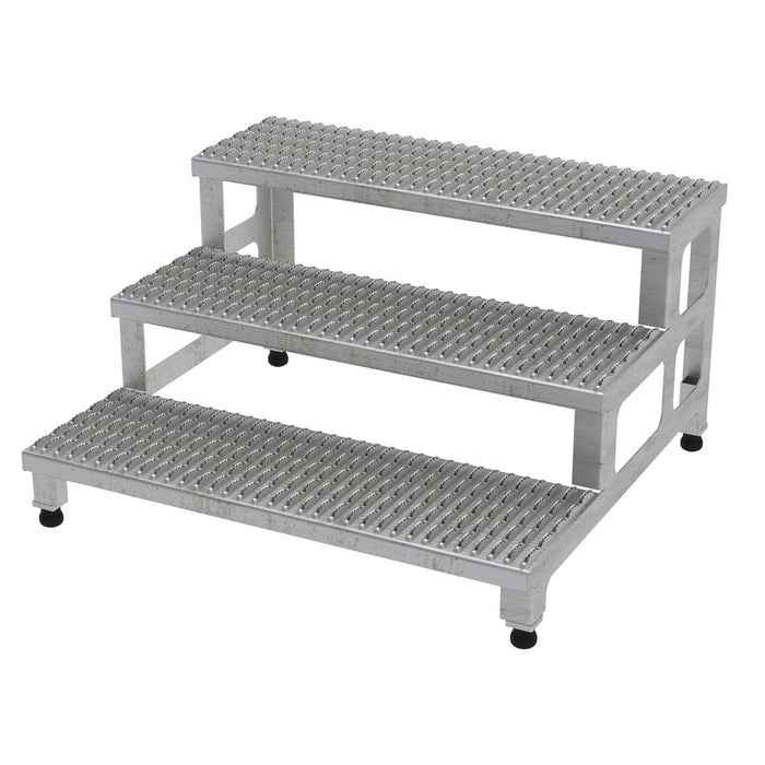 Vestil Stainless Steel Adjustable Step Mate Stand 3 Step ASP-36-3-SS-Vestil-Access Division