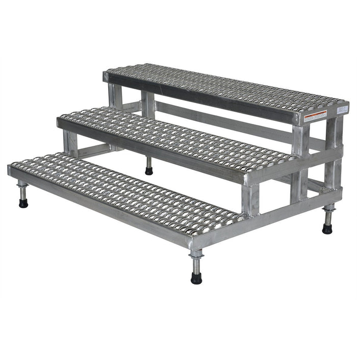 Vestil Stainless Steel Adjustable Step Mate Stand 3 Step ASP-48-3-SS-Vestil-Access Division