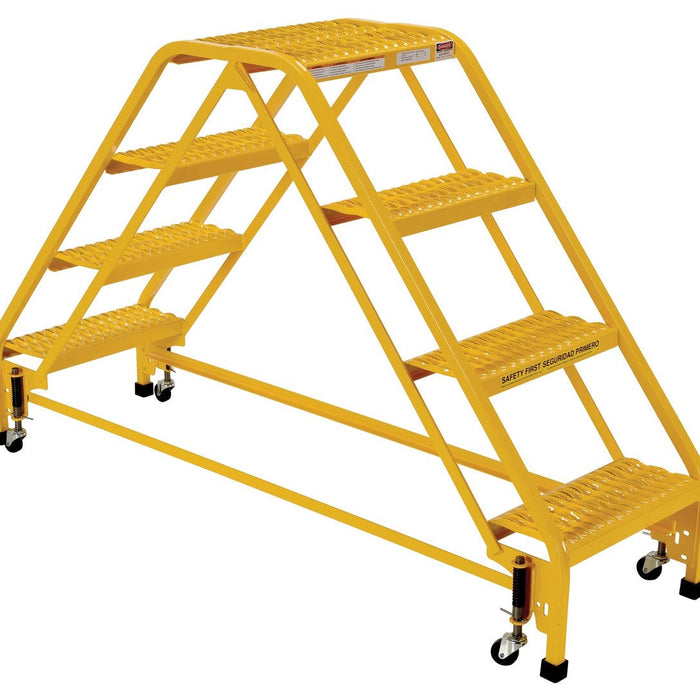 Vestil Steel Double Sided Portable Ladder 4 Steps LAD-DD-P-18-4-G-Vestil-Access Division