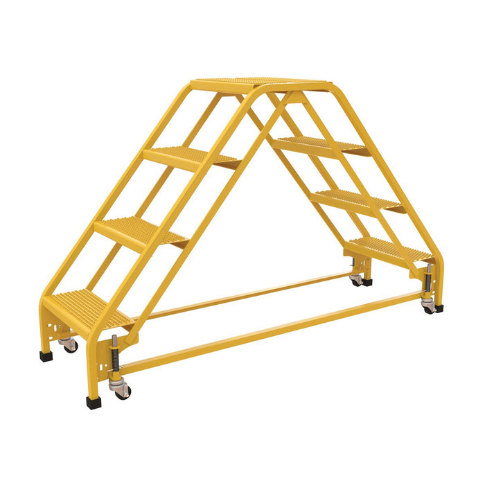 Vestil Steel Double Sided Portable Ladder 4 Steps LAD-DD-P-18-4-P-Vestil-Access Division