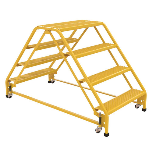 Vestil Steel Double Sided Portable Ladder 4 Steps LAD-DD-P-32-4-P-Vestil-Access Division