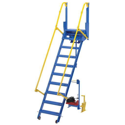 Vestil Electric Steel Folding Mezzanine Ladder 96" Height LAD-FM-96-PSO-Vestil-Access Division