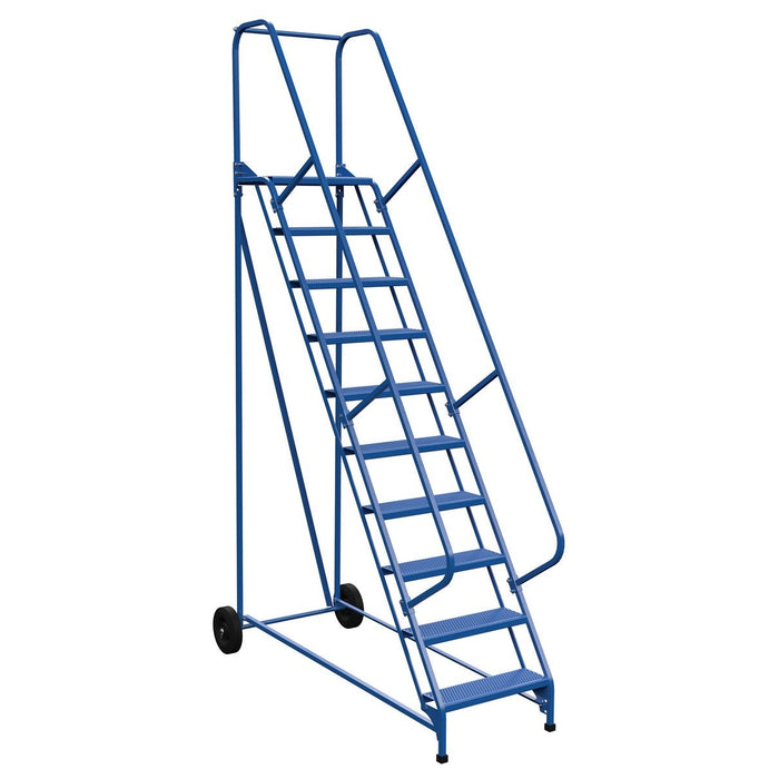 Vestil Steel Roll-A-Fold Ladder 10 Steps LAD-RAF-10-24-P-Vestil-Access Division