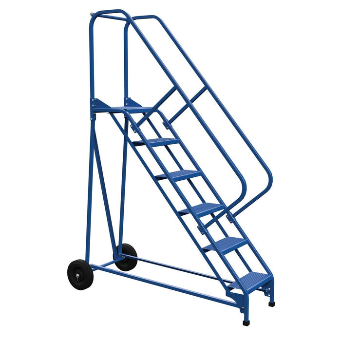 Vestil Steel Roll-A-Fold Ladder 6 Steps LAD-RAF-6-P-EZ-Vestil-Access Division