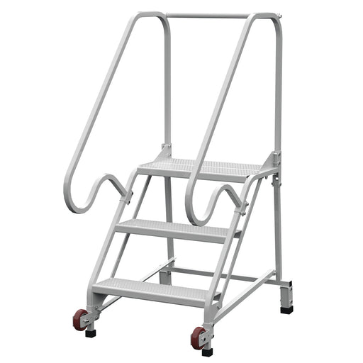 Vestil Steel Tip N Roll FDA Compliant Ladder 3 Steps LAD-TRN-50-3-FDA-Vestil-Access Division