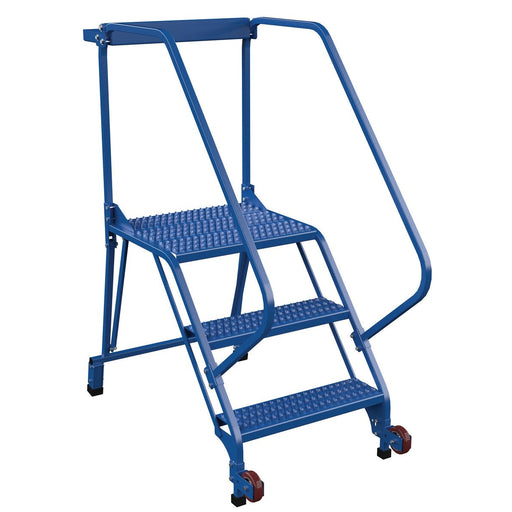 Vestil Steel Tip N Roll Ladder 3 Steps LAD-TRS-50-3-G-Vestil-Access Division