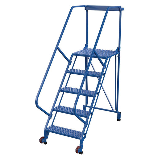 Vestil Steel Tip N Roll Ladder 5 Steps LAD-TRS-50-5-G-Vestil-Access Division