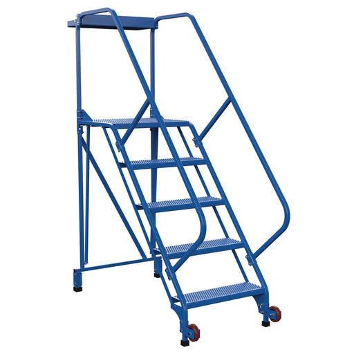 Vestil Steel Tip N Roll Ladder 5 Steps LAD-TRS-50-5-P-Vestil-Access Division