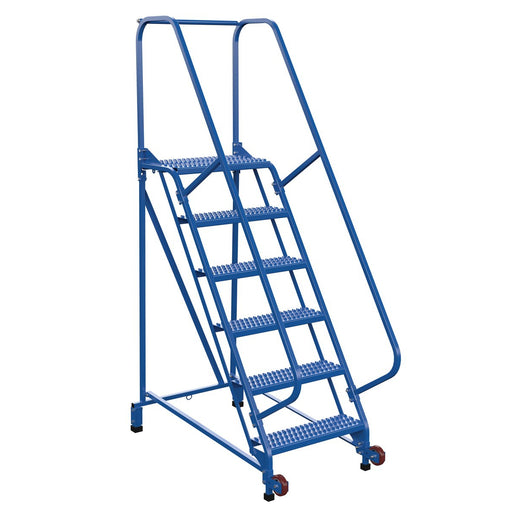 Vestil Steel Tip N Roll Ladder 6 Steps LAD-TRN-60-6-G-Vestil-Access Division