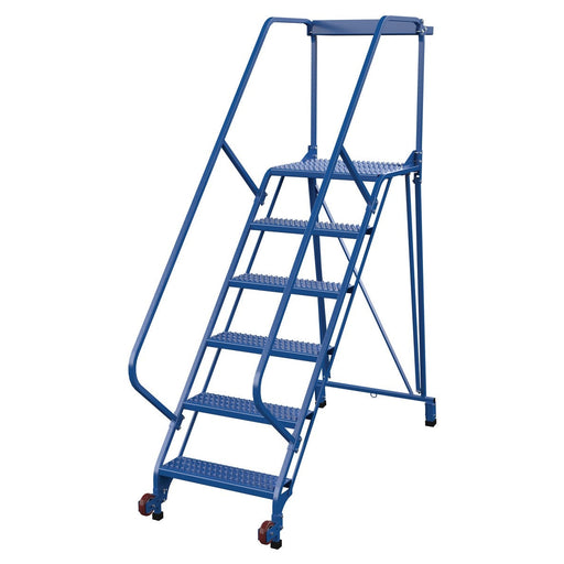 Vestil Steel Tip N Roll Ladder 6 Steps LAD-TRS-50-6-G-Vestil-Access Division