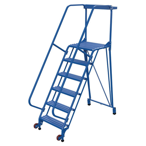 Vestil Steel Tip N Roll Ladder 6 Steps LAD-TRS-60-6-G-Vestil-Access Division
